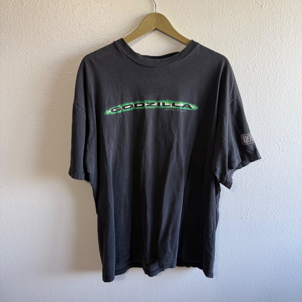 Vintage 1998 Godzilla Black Green Graphic Tee Shirt Promo Glow In The Dark